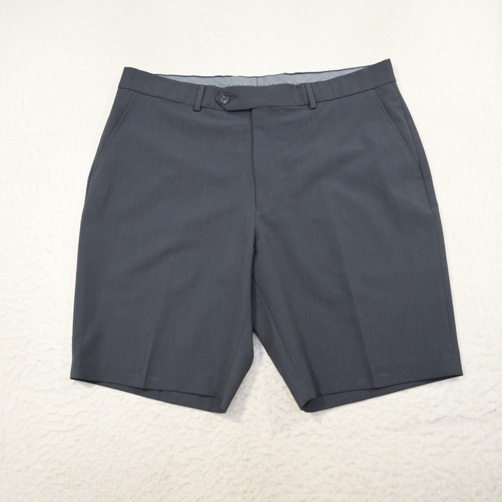 Ballin Comfort EZE Chino‎ Golf Shorts Gray Stretch Flat Front Mens Size 35 x 9"